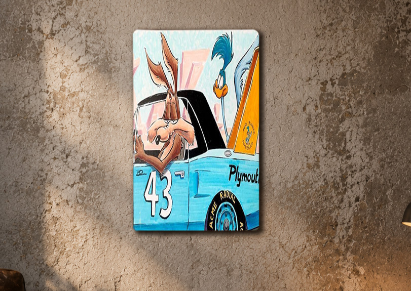 Road Runner Superbird Metal Sign 8x12 Plymouth 43 Garage Wall Decor Retro Art