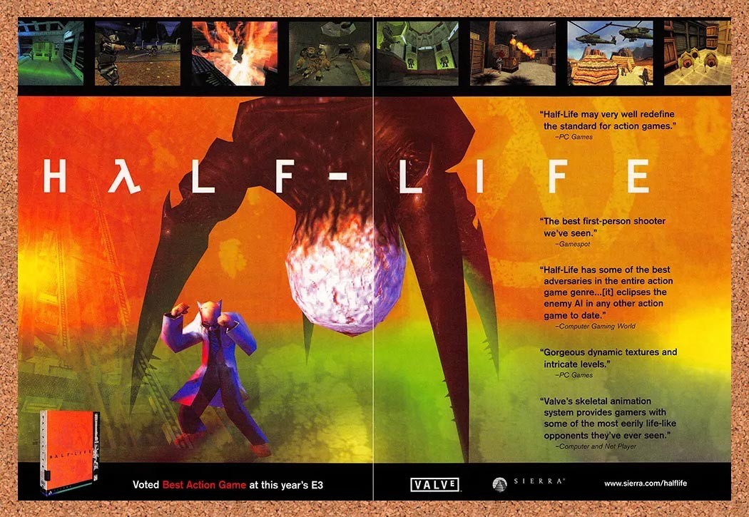 1998 Half-Life PC Original Advertisement / Retro Promo v8