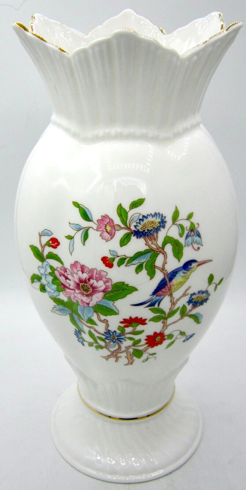 Aynsley Pembroke (Gold Trim) Bone China Windsor Vase (10.5 In.) - England