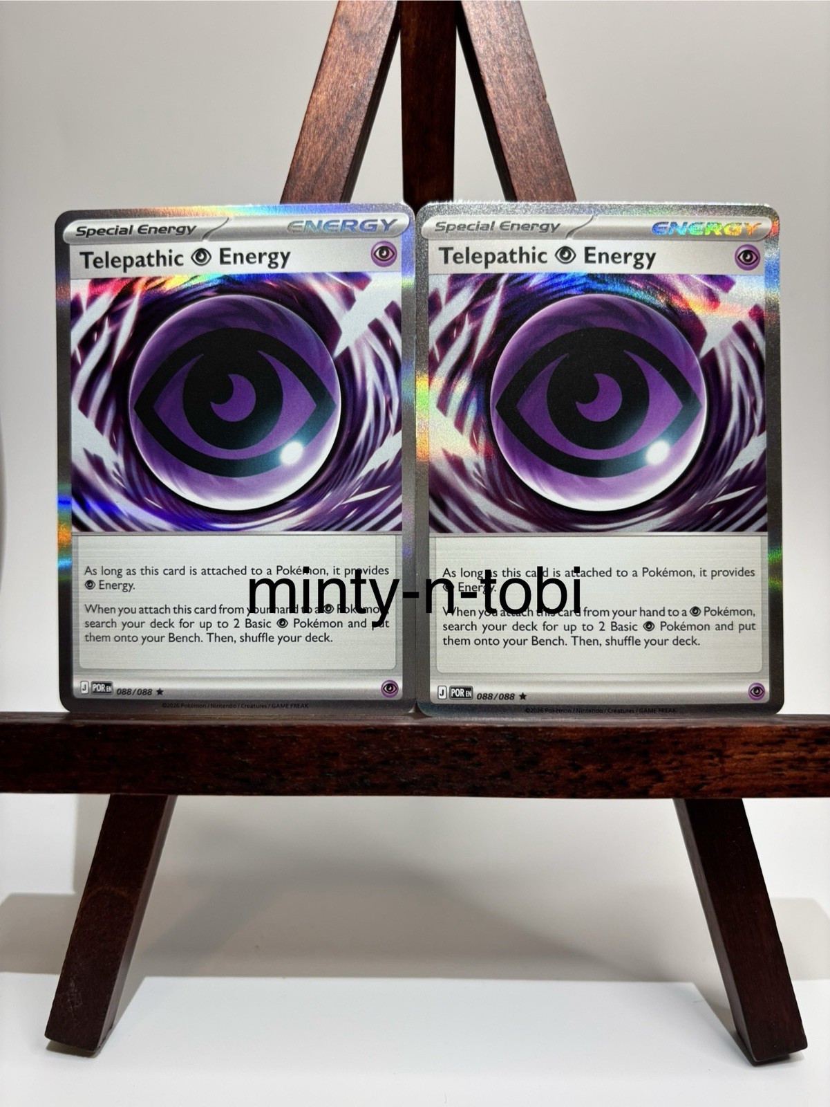 Telepathic Energy X 2 POR 087/088 Pokemon Special Energy TCG Card Lot Of 2