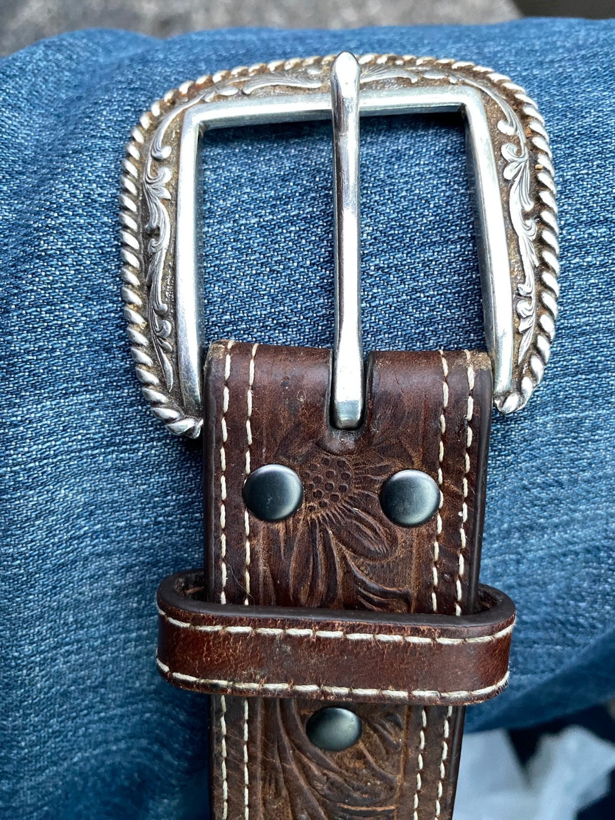 Ariat 2007 Limited Edition Buckle & Belt From Original Master Brown Size 52