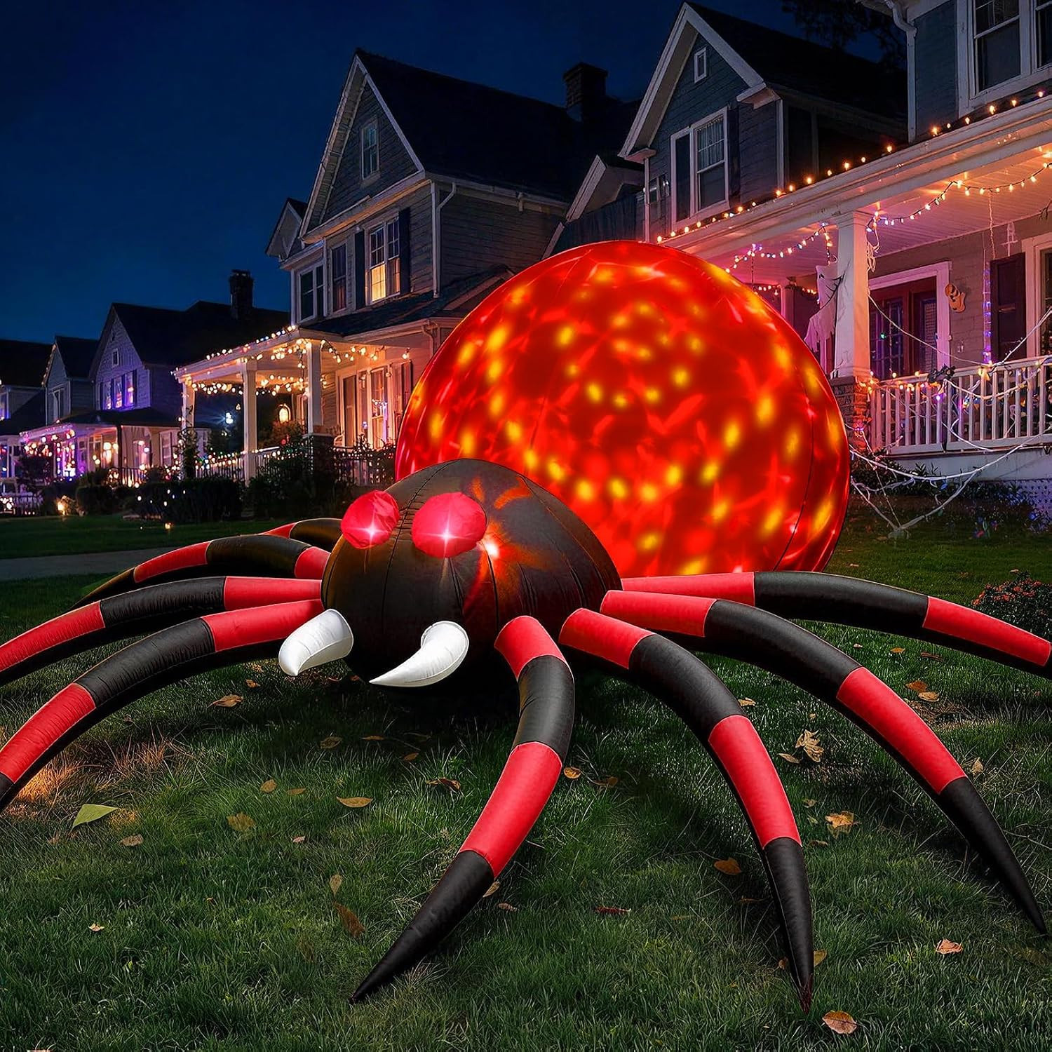 6 FT Halloween Inflatable Spider Outdoor Decoration with Animated LED Light