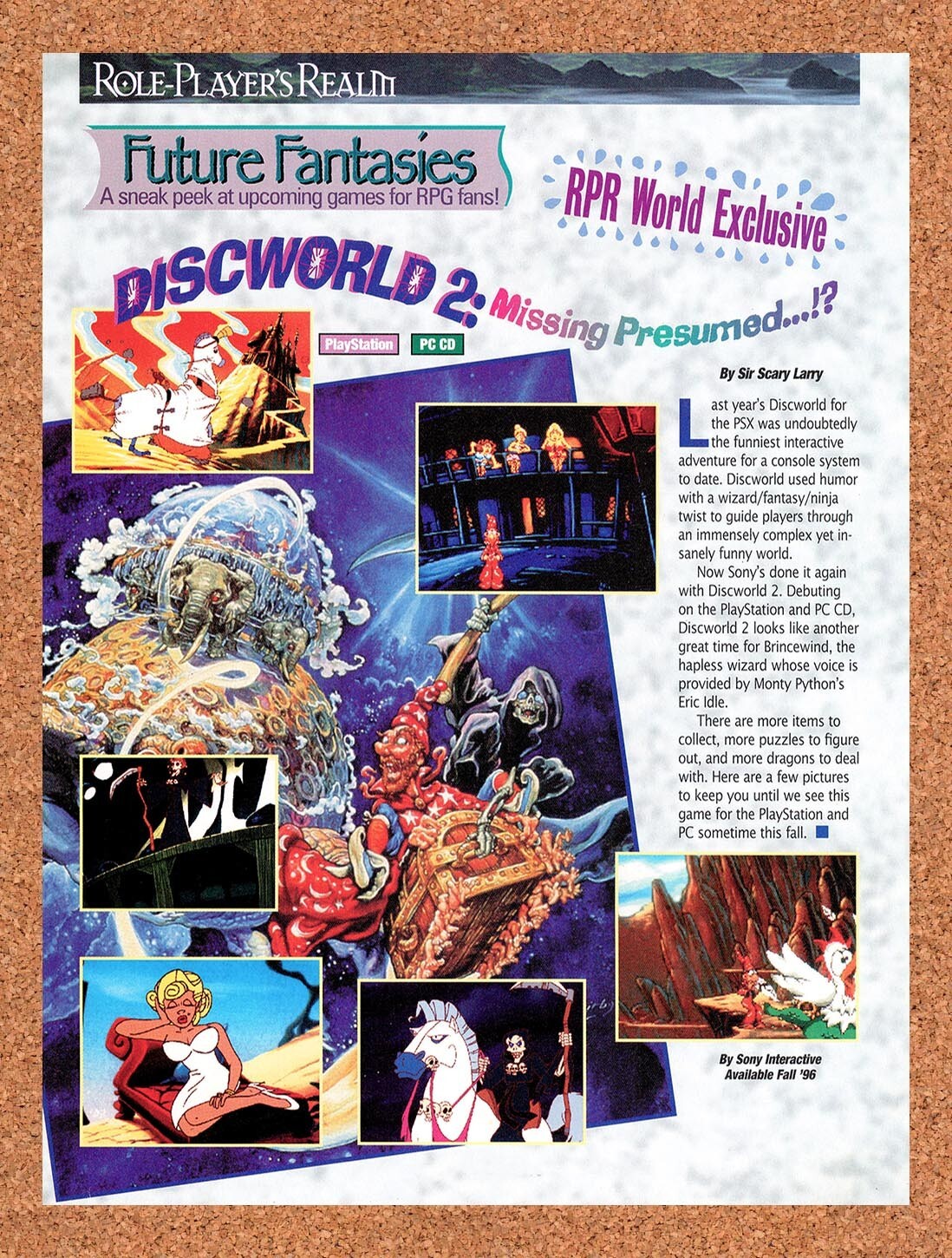 1995 Discworld 2 PS1 Original Advertisement / Retro Wall Art v1