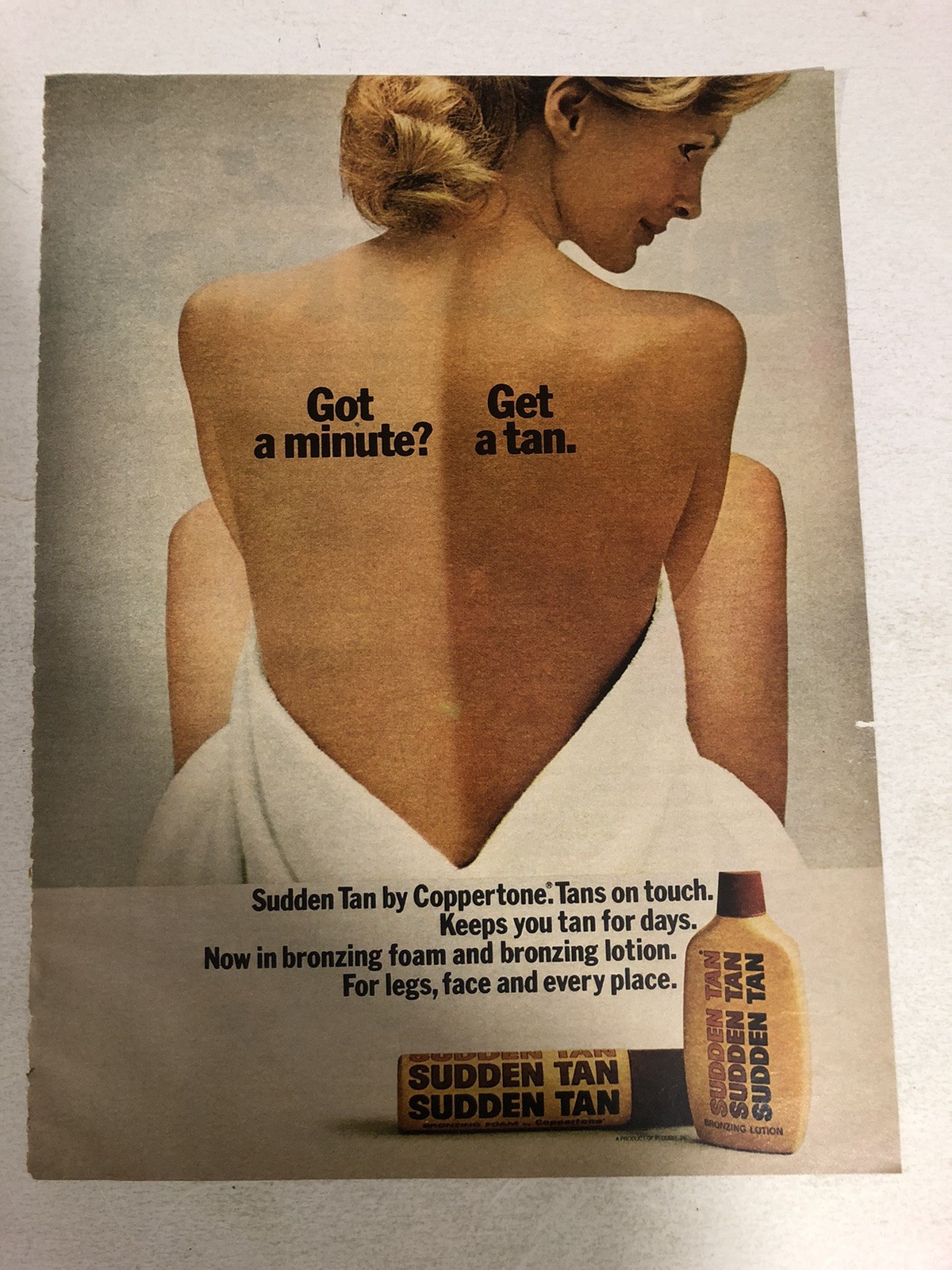 1974 Sudden Tan Vintage Print Ad Advertisement pa14