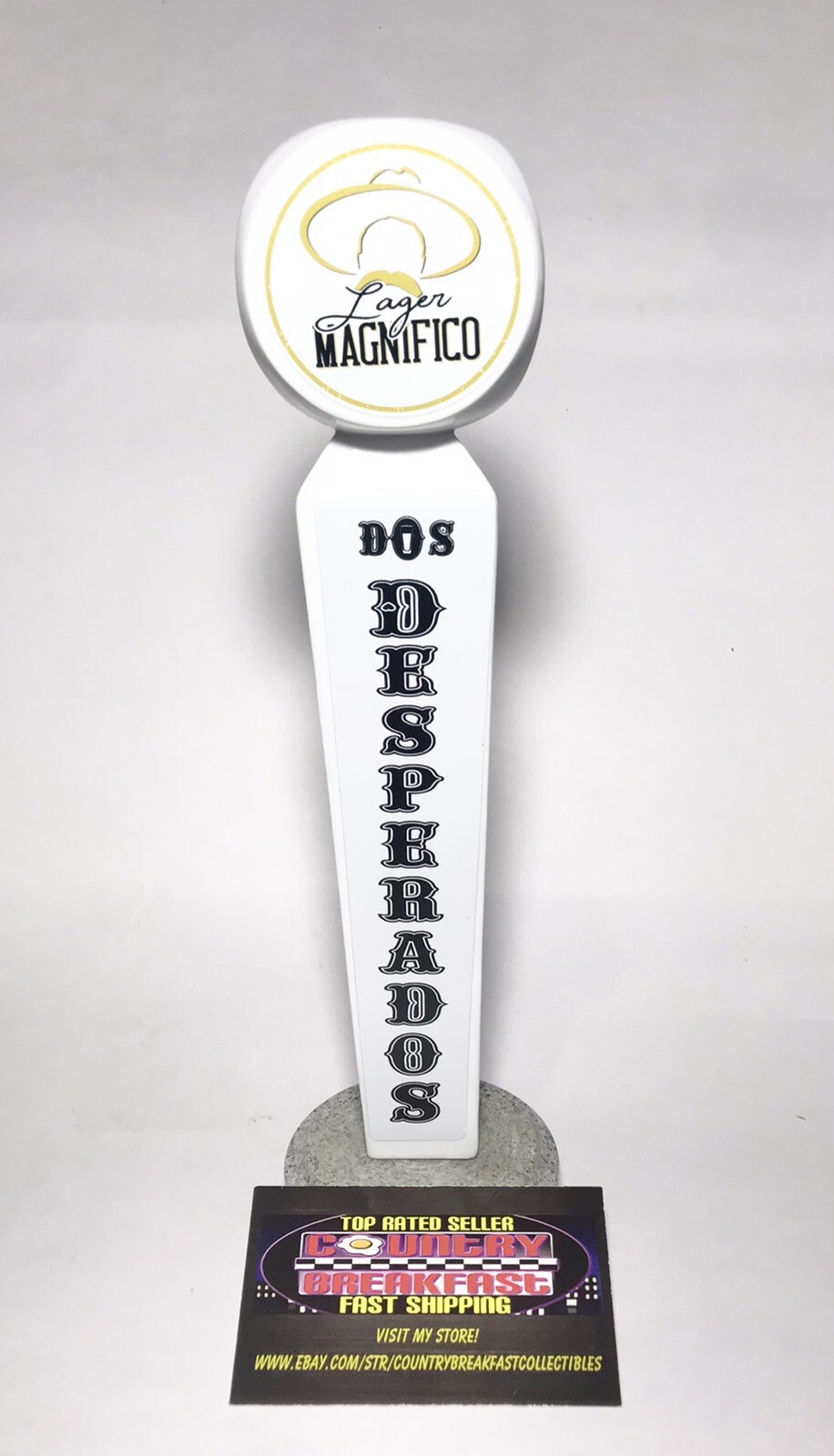Dos Desperados Brewery Lager Magnifico Logo Beer Tap Handle 10” Tall - Excellent