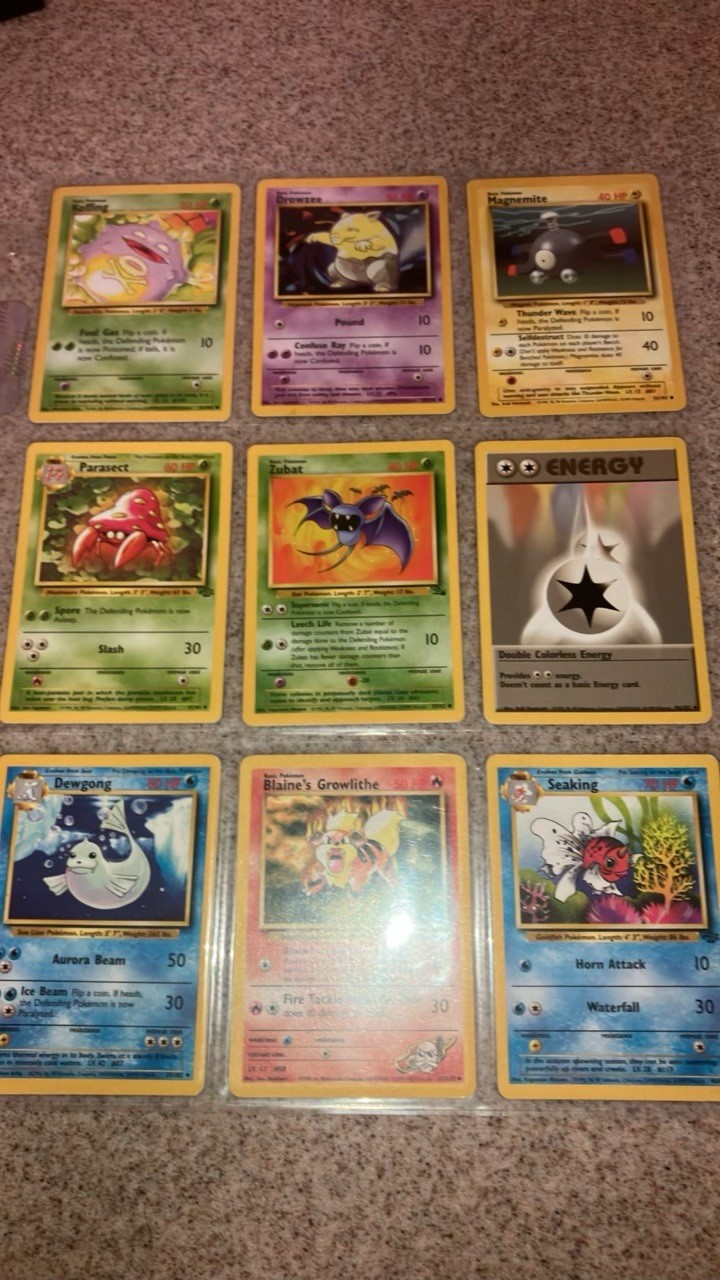 Original 1999 Vintage Pokemon card lot of 9 all cards LP-NM