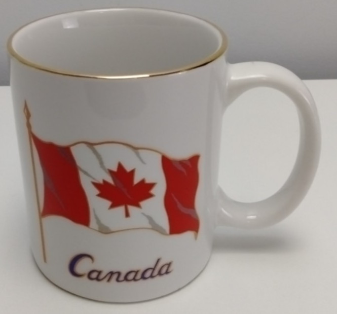 Vintage Canada Souvenir Mug Banaux Ceramic Coffee Cup Red Maple Leaf Flag