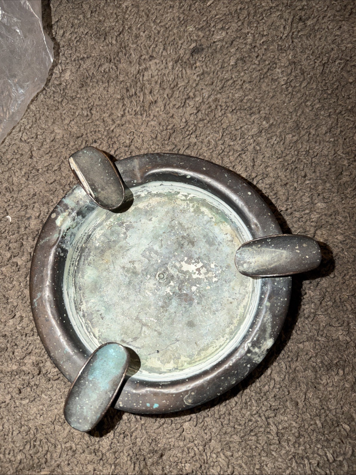 Antique Heintz Art Metal Shop Sterling on Bronze Ashtray 2006 Arts & Crafts Vtg