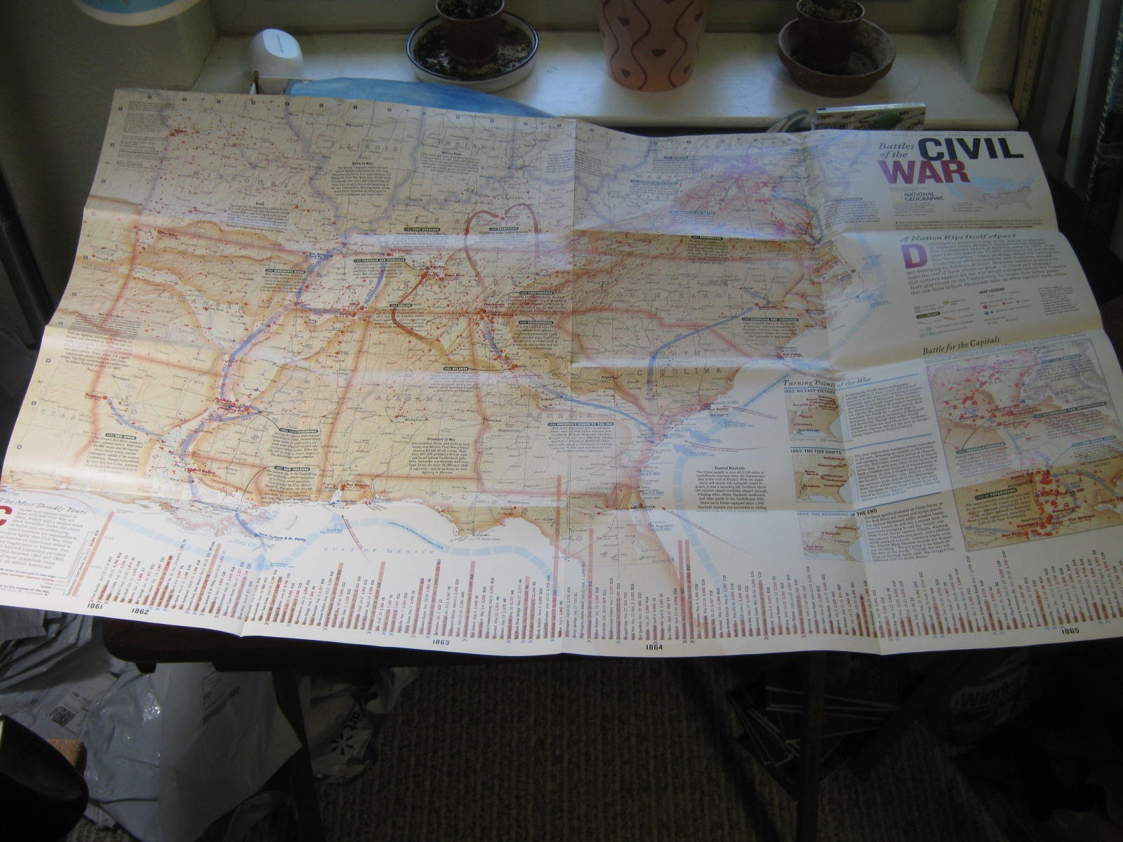 BATTLES OF THE CIVIL WAR MAP+A NATION TRANSFORMED National Geographic April 2005
