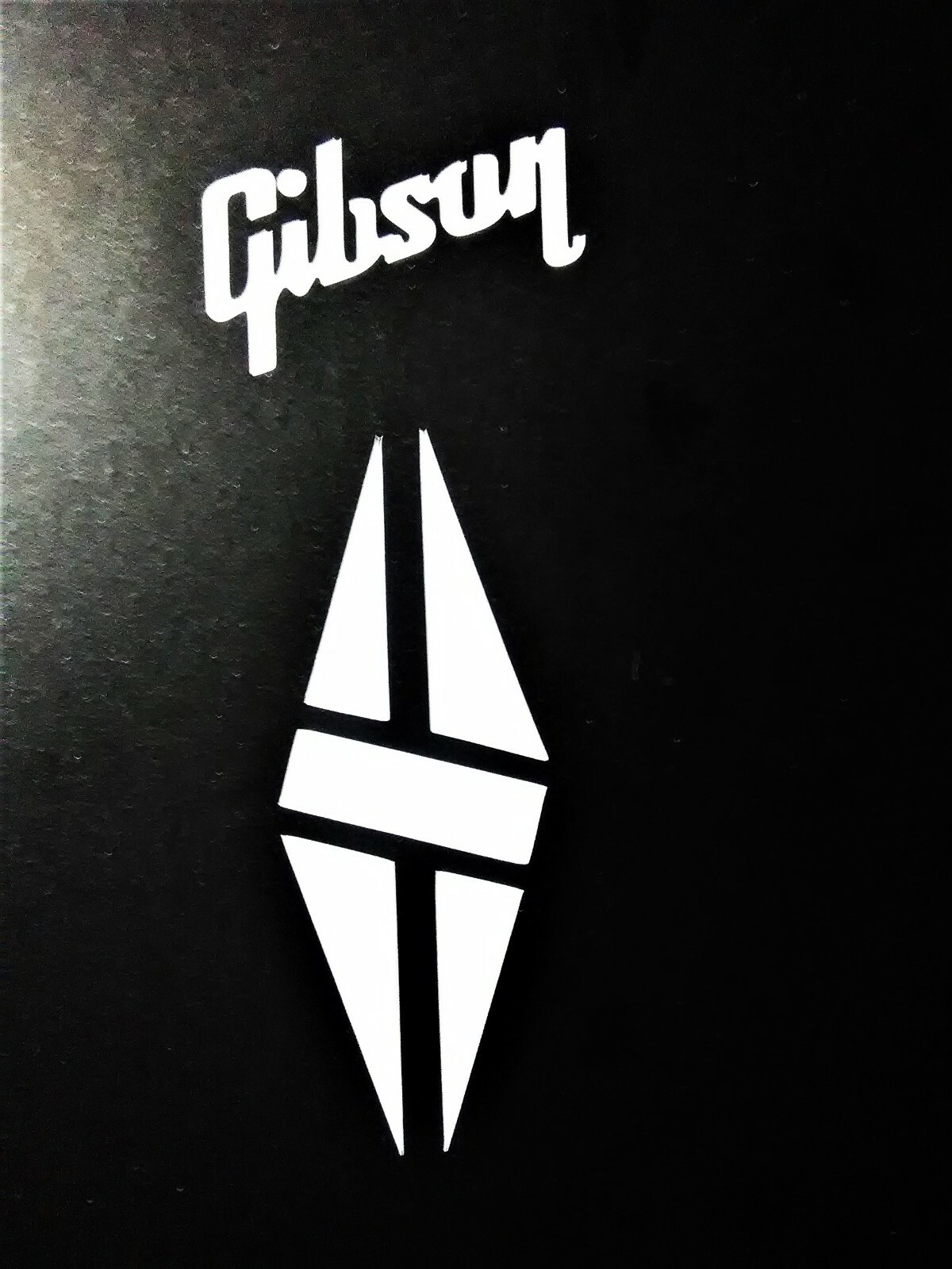 Gibson Guitar Headstock Split Diamond, Die-Cut Vinyl Decal, OEM Size Gloss White