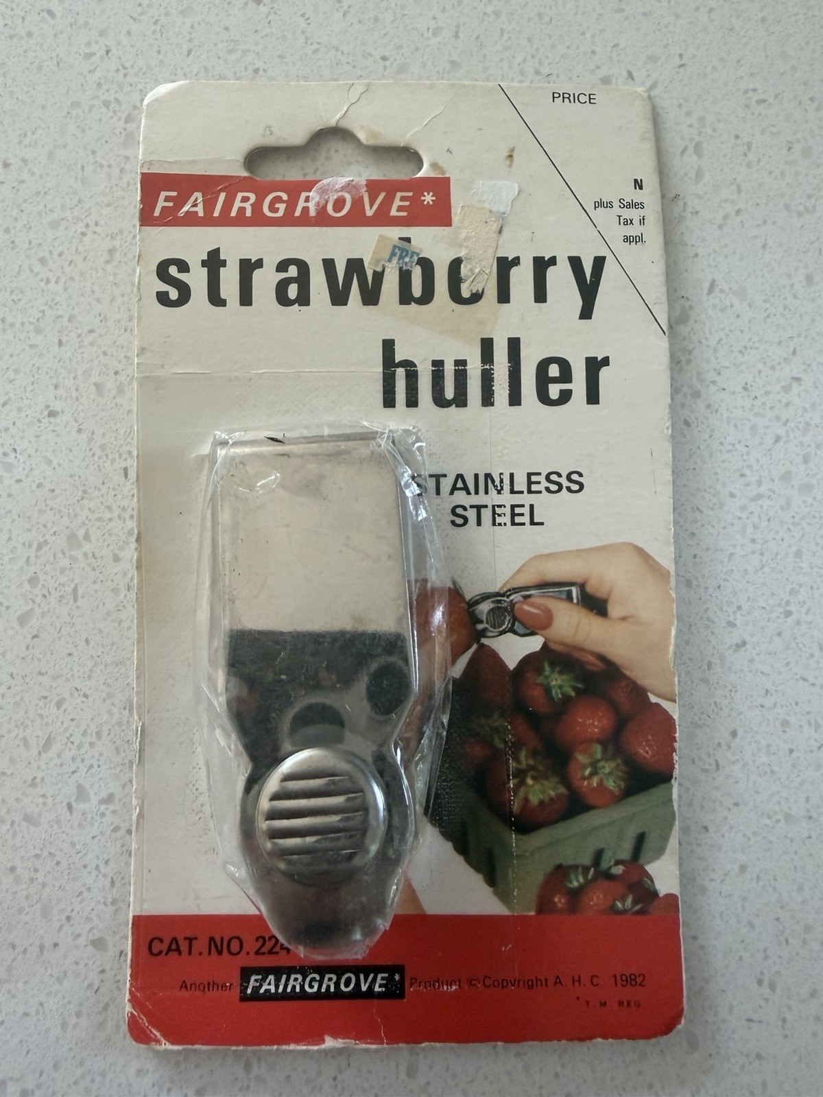 Vintage 1982 Fairgrove Strawberry Huller Stainless Steel Made USA Kitchen Gadget