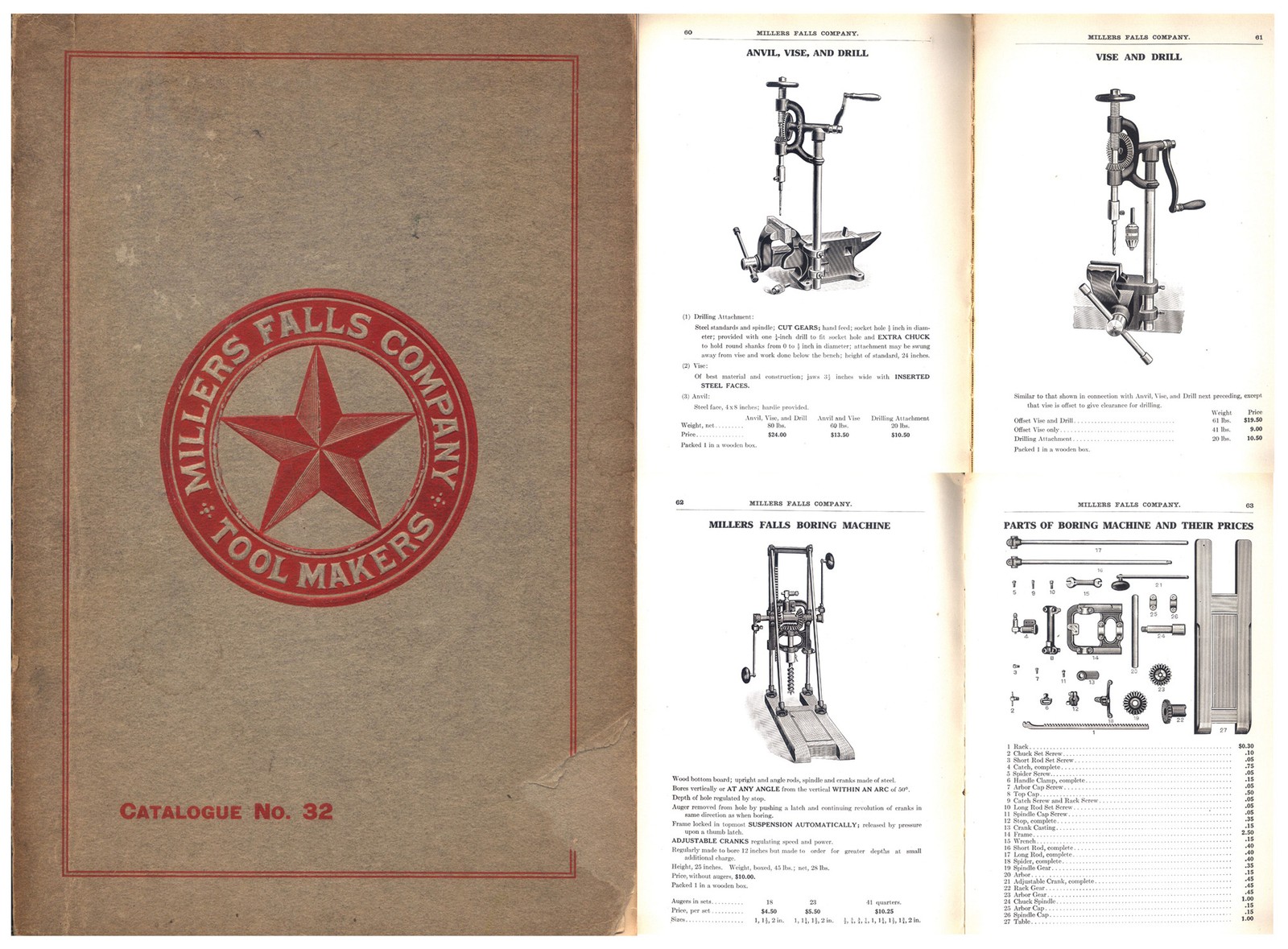 Orig. 154 Page Millers Falls Dealer Catalogue of Hand Tools, No. 32-mjdtoolparts