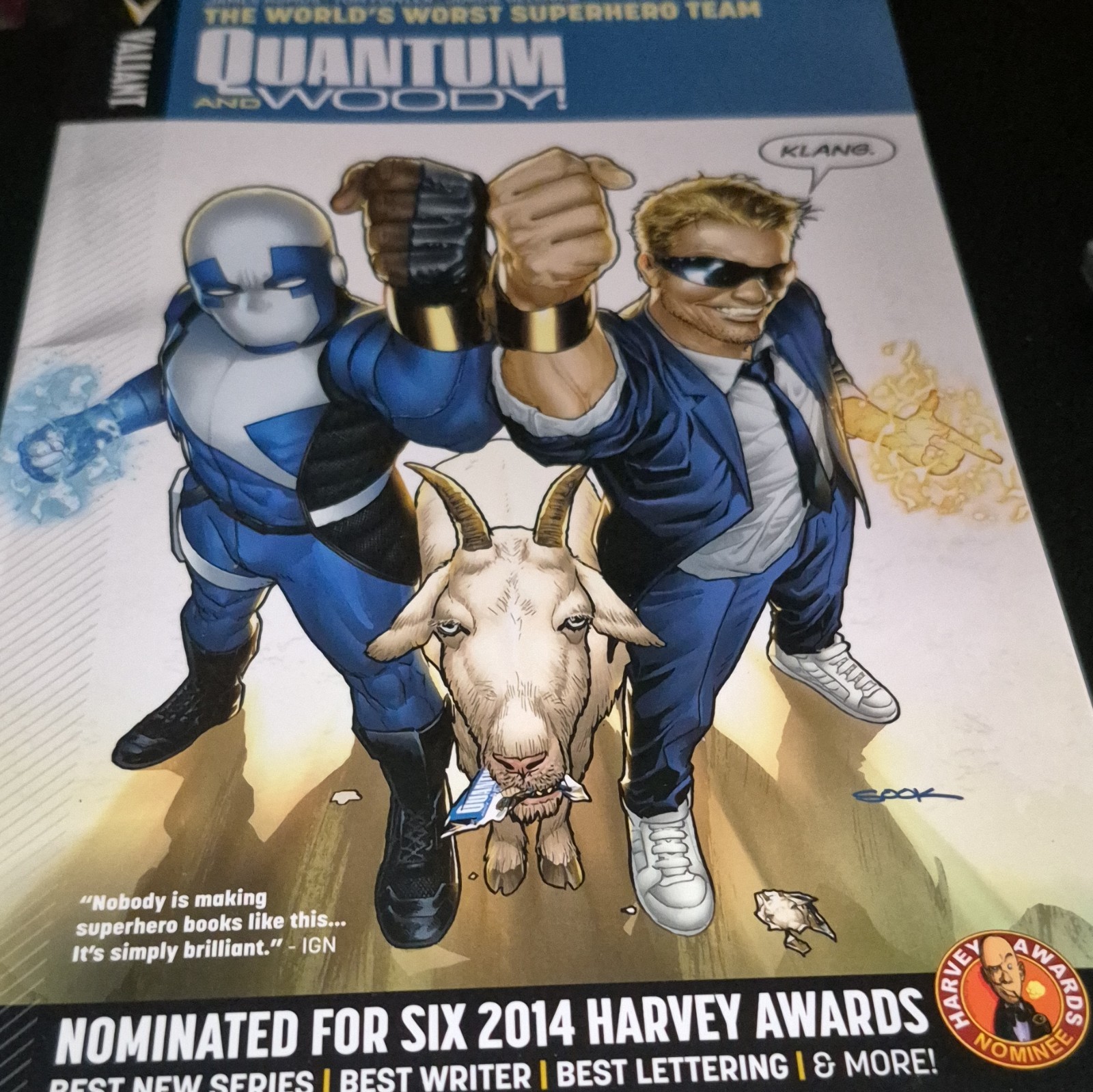Valiant Quantum and Woody (2014) James Asmus, Tom Fowler Cover, Modern Age TPB
