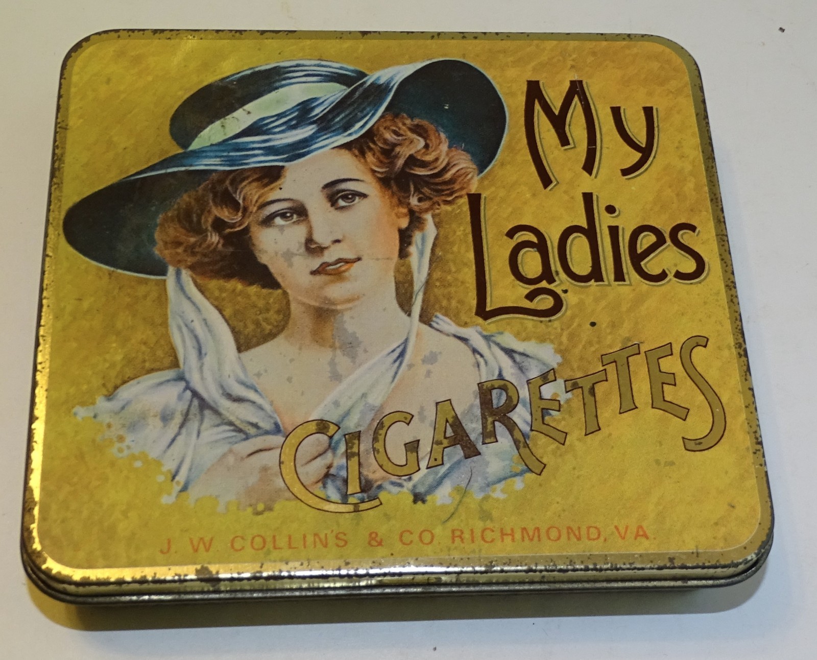My Ladies Cigarettes Tin with Buttons & Beads inside (as found at estate sale)