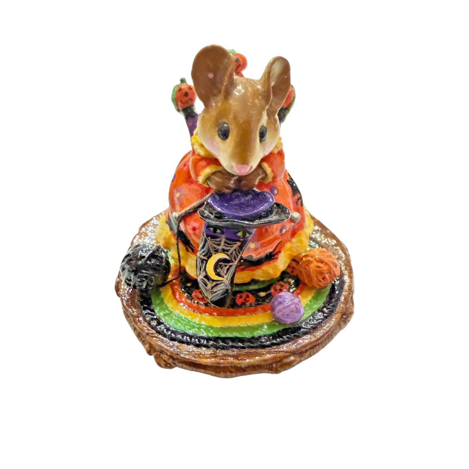 Wee Forest Folk Retired Artist OAK Halloween Knittin  Pretty