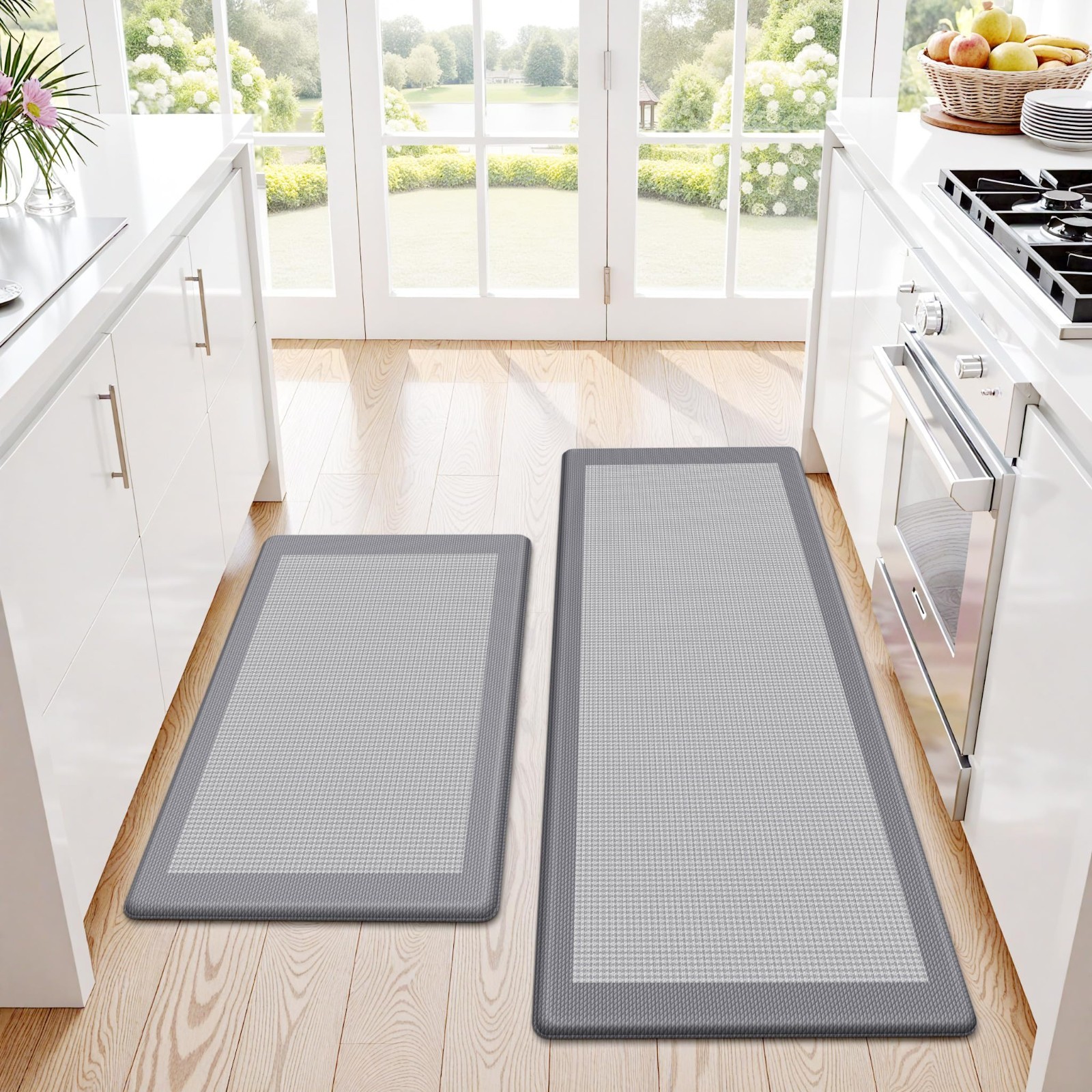 Kitchen Mats, 2PCS Kitchen Rugs for Floor, Cushioned Anti-Fatigue Mats for Kitch