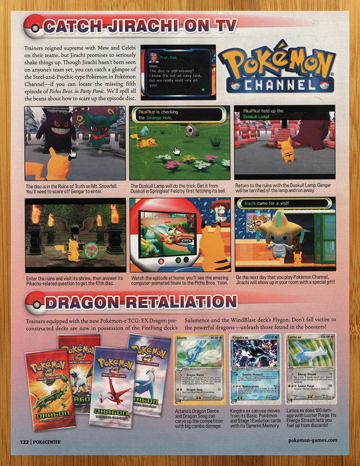 2003 Pokemon Channel Gamecube/TCG EX Dragon Print Ad/Poster Game Cards Promo Art