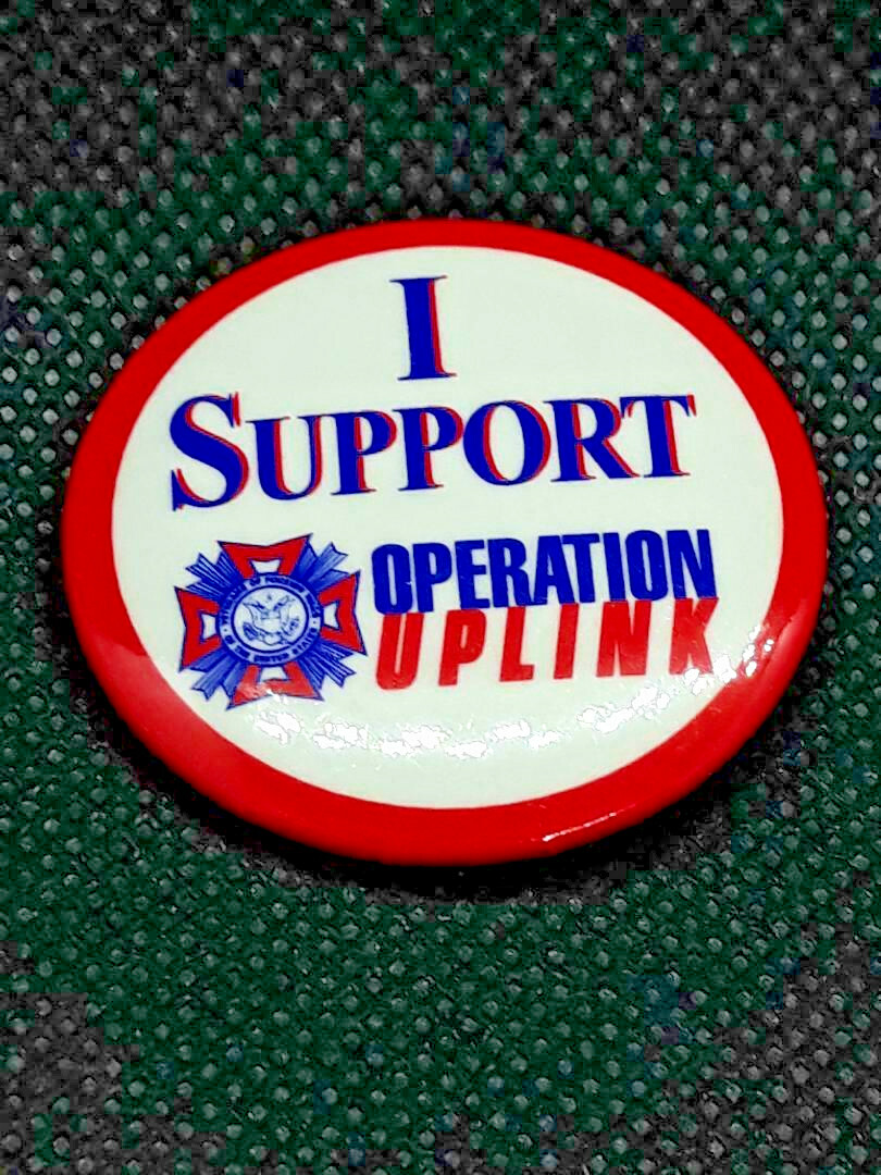 Vintage VFW I Support Operation Uplink Pin ~ Ships FREE