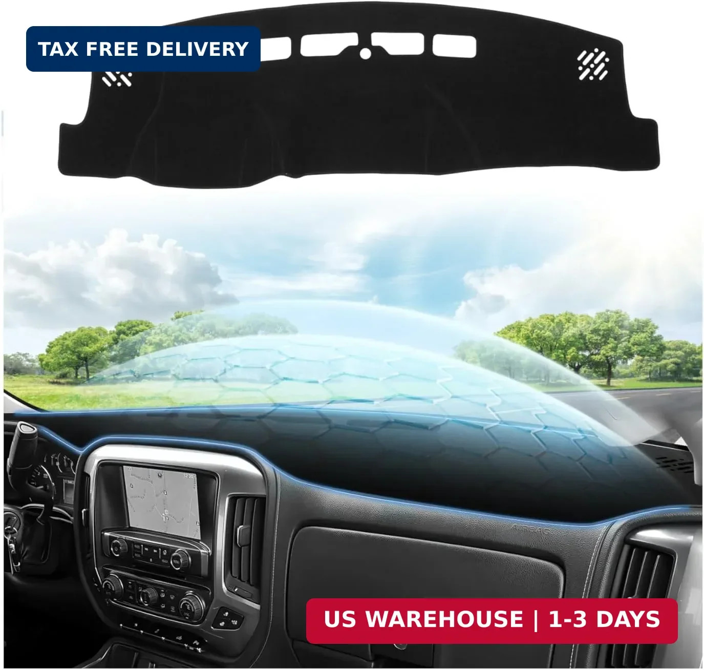 Black Dash Cover for 2014-2018 Chevrolet Chevy Silverado/GMC Sierra 1500