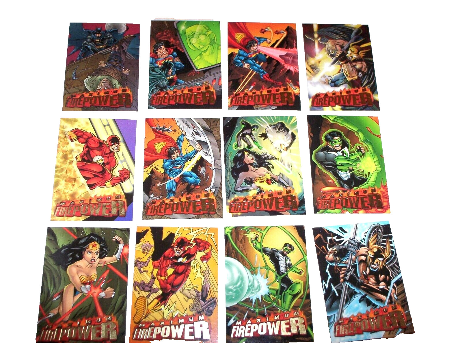 1996 FLEER DC OUTBURST MAXIMUM FIREPOWER EMBOSSED INSERT FOIL 20 CARD SET BATMAN