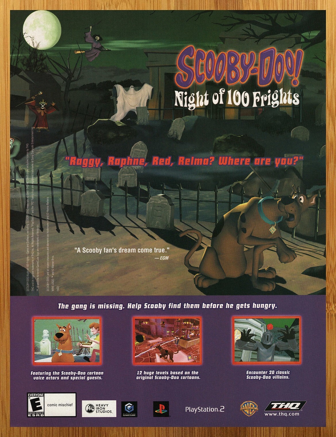 2002 Scooby-Doo Night of 100 Frights PS1 PS2 Gamecube Print Ad/Poster Game Art