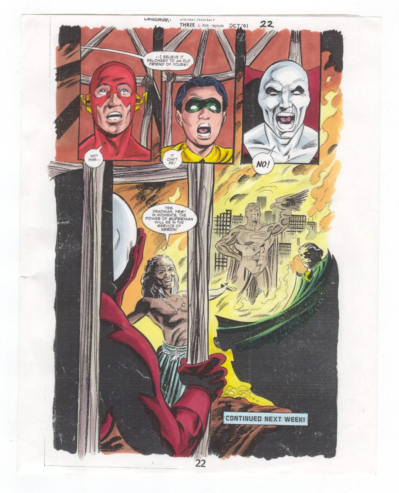 Deadman: Dead Again #3 Pg 22 Original Comic Production Art Color Guide