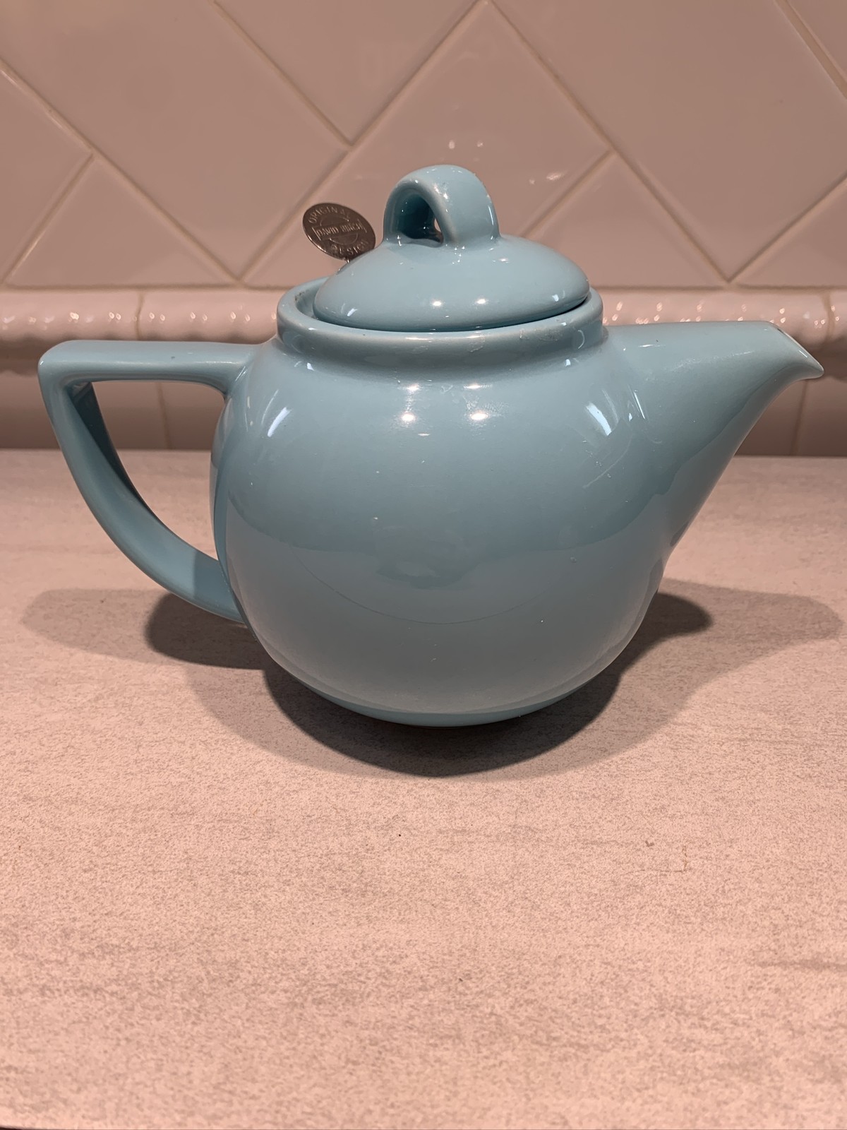 London Pottery David Birch Teapot Turquoise Blue Stainless Filter