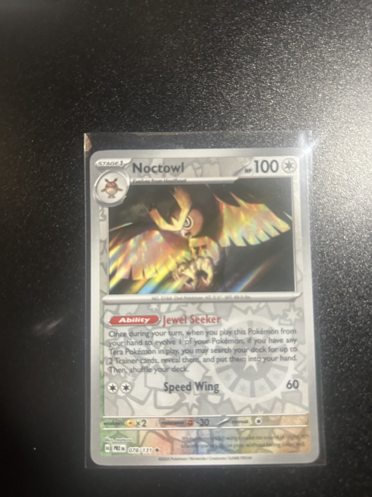 2022 POKEMON SCARLET AND VIOLET PALDEA EVOLVED #78 NOCTOWL HOLO /131