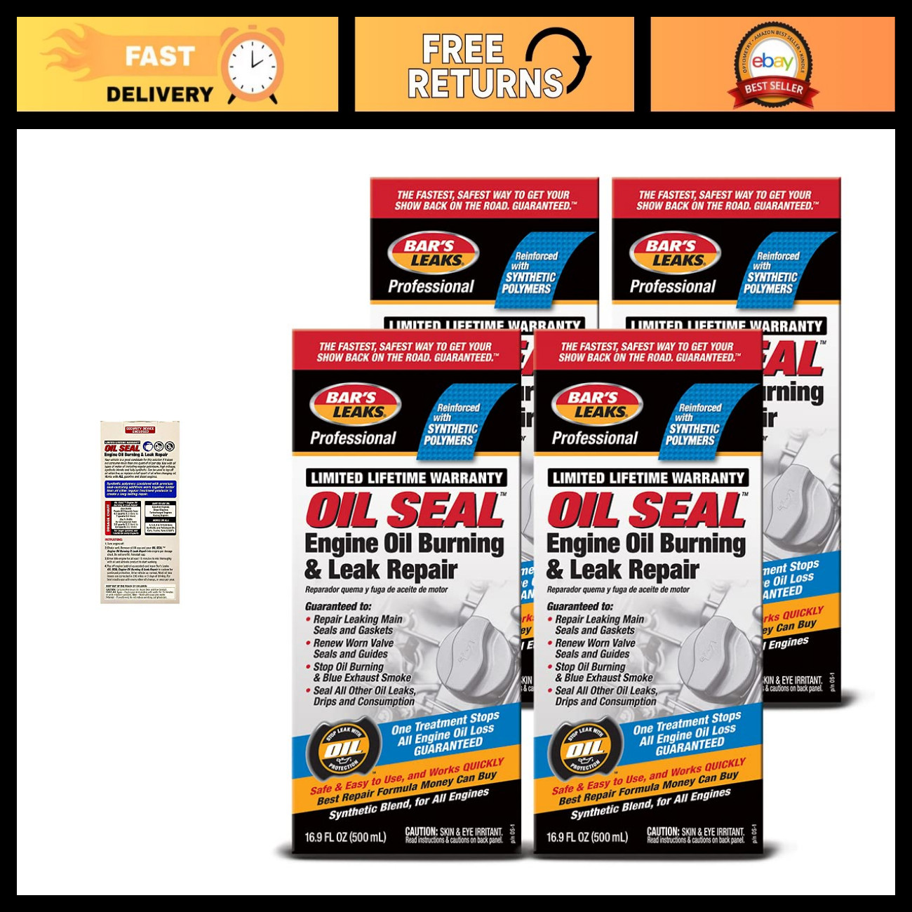 Oil Seal Engine Oil Burning Leak Repair - 4-Pack, Stop Oil Leaks & Smoke