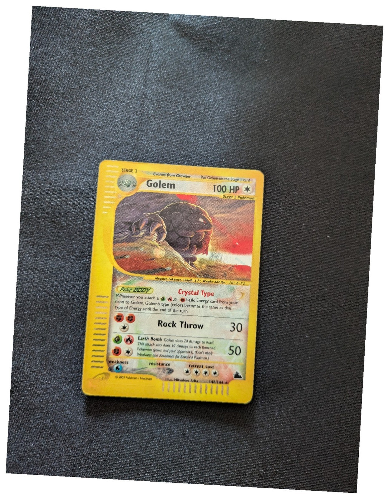 2003 Pokemon Skyridge Crystal Golem 148/144 Holo English WOTC