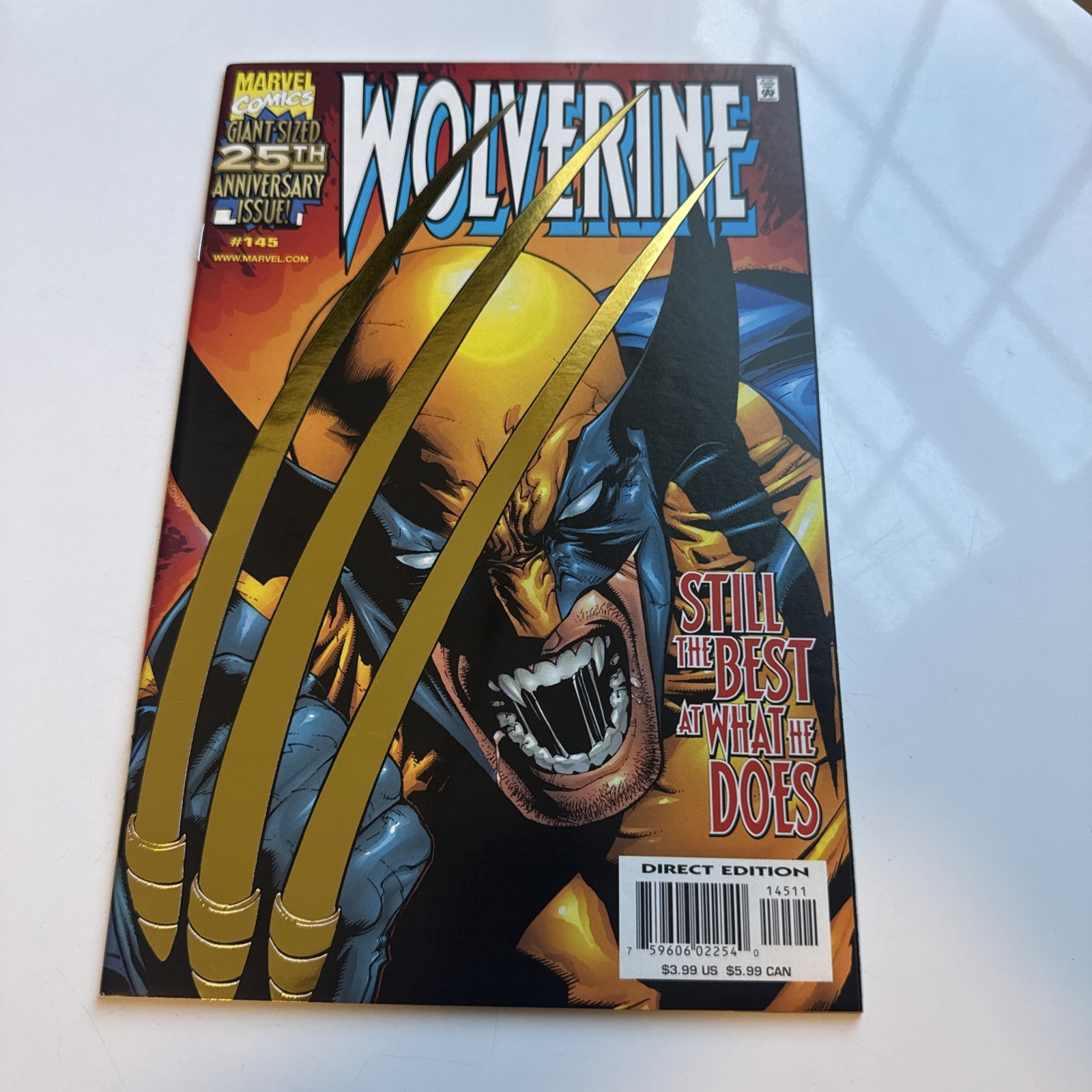 Wolverine #145 Marvel 1999 Gold Foil Variant 25th Anniversary Issue 