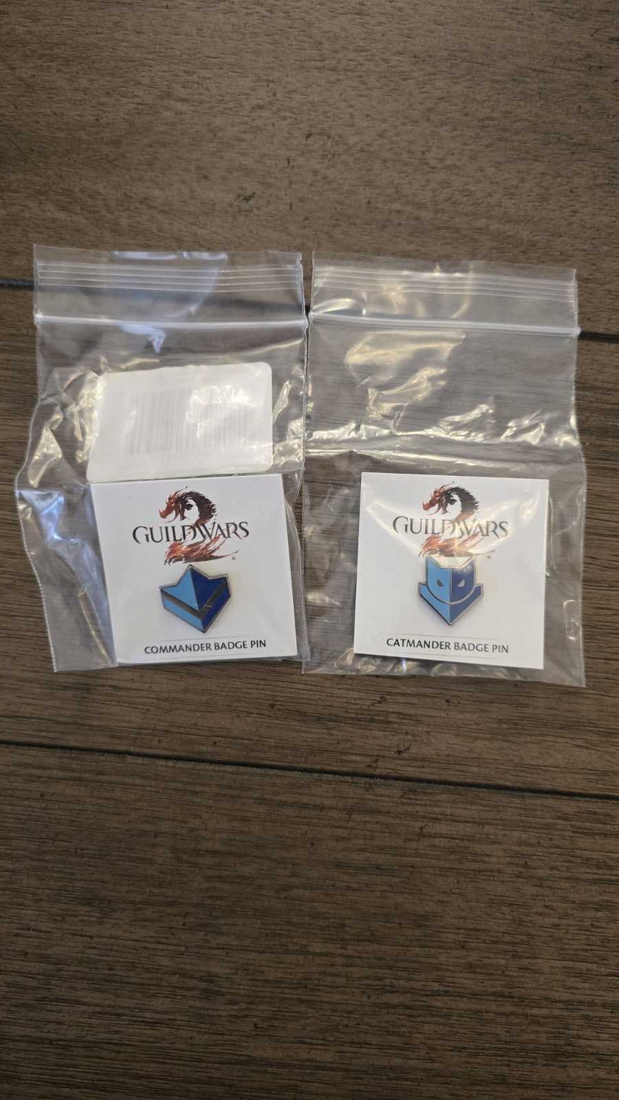 Guild Wars 2 Catmander & Commander Badge Pin set of 2