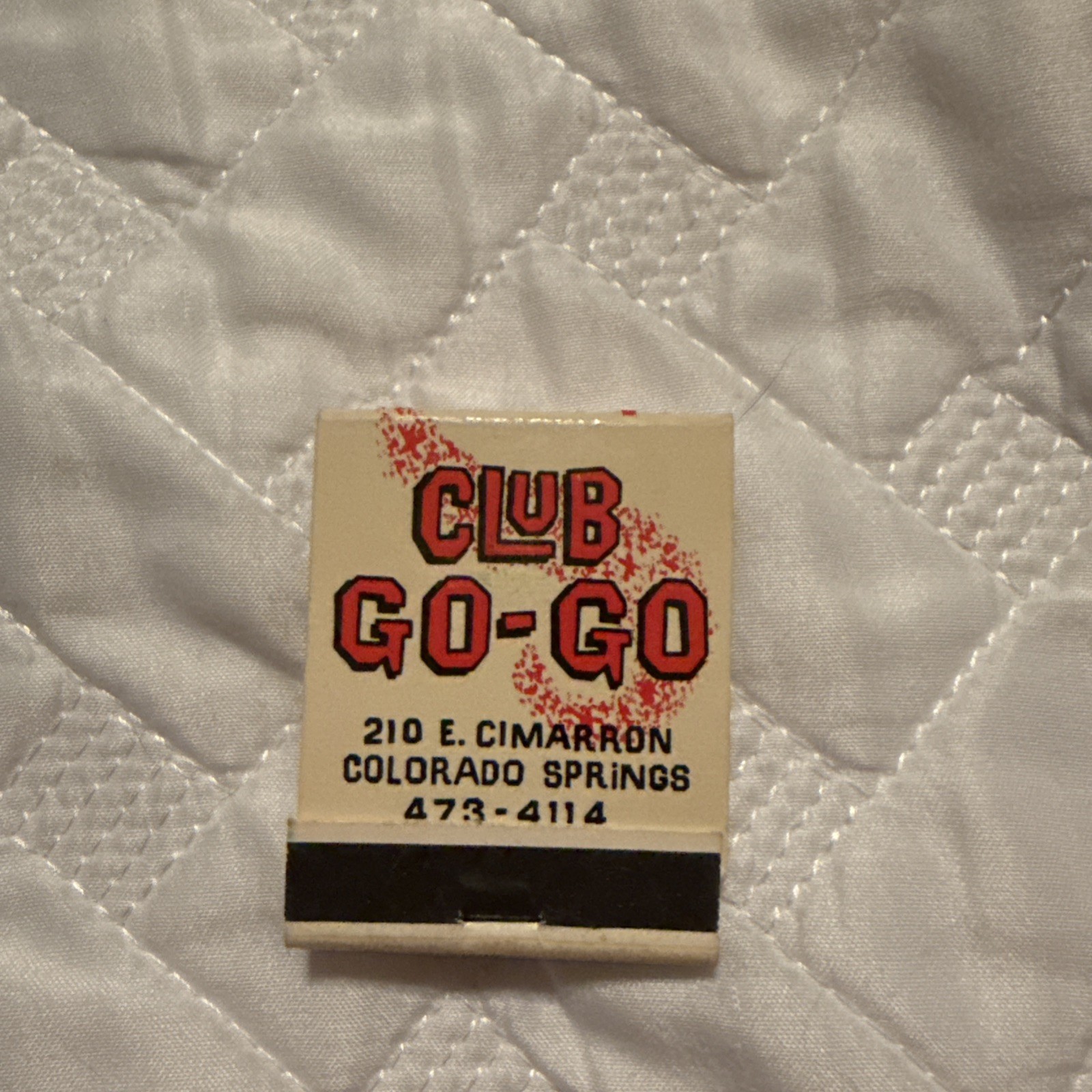 Club Go-Go Matchbook Front Strike Mint Unused Condition Glossy Cover Beautiful