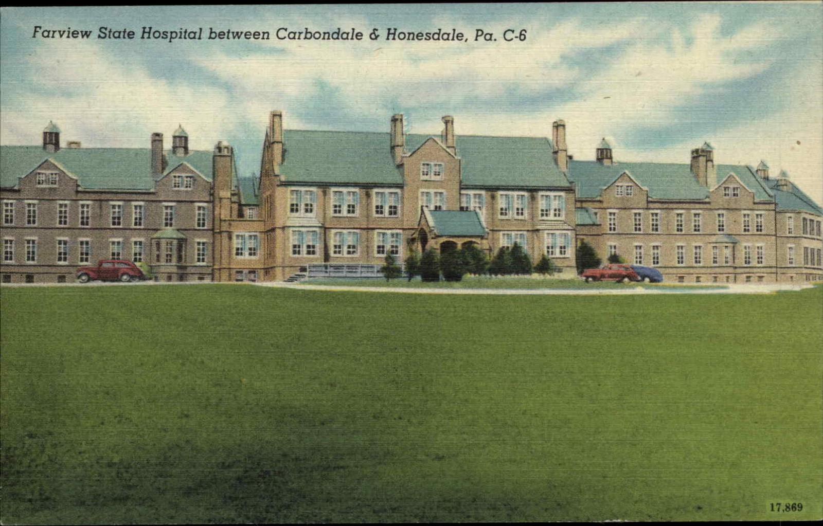 HONESDALE PENNSYLVANIA PA Fairview State Hospital INSANE ASYLUM Linen PC