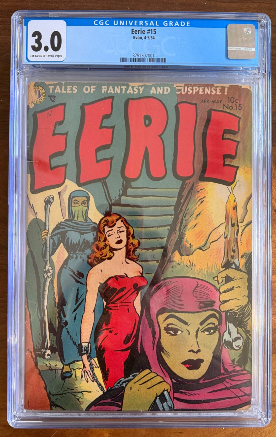 Eerie #15 CGC 3.0 - BONDAGE PROCESSION - 1954 Avon Comics