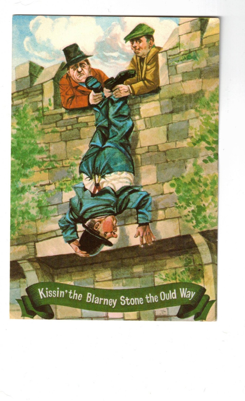 Vintage Postcard Collection of Blarney Castle, Ireland Kissing the Blarney Stone