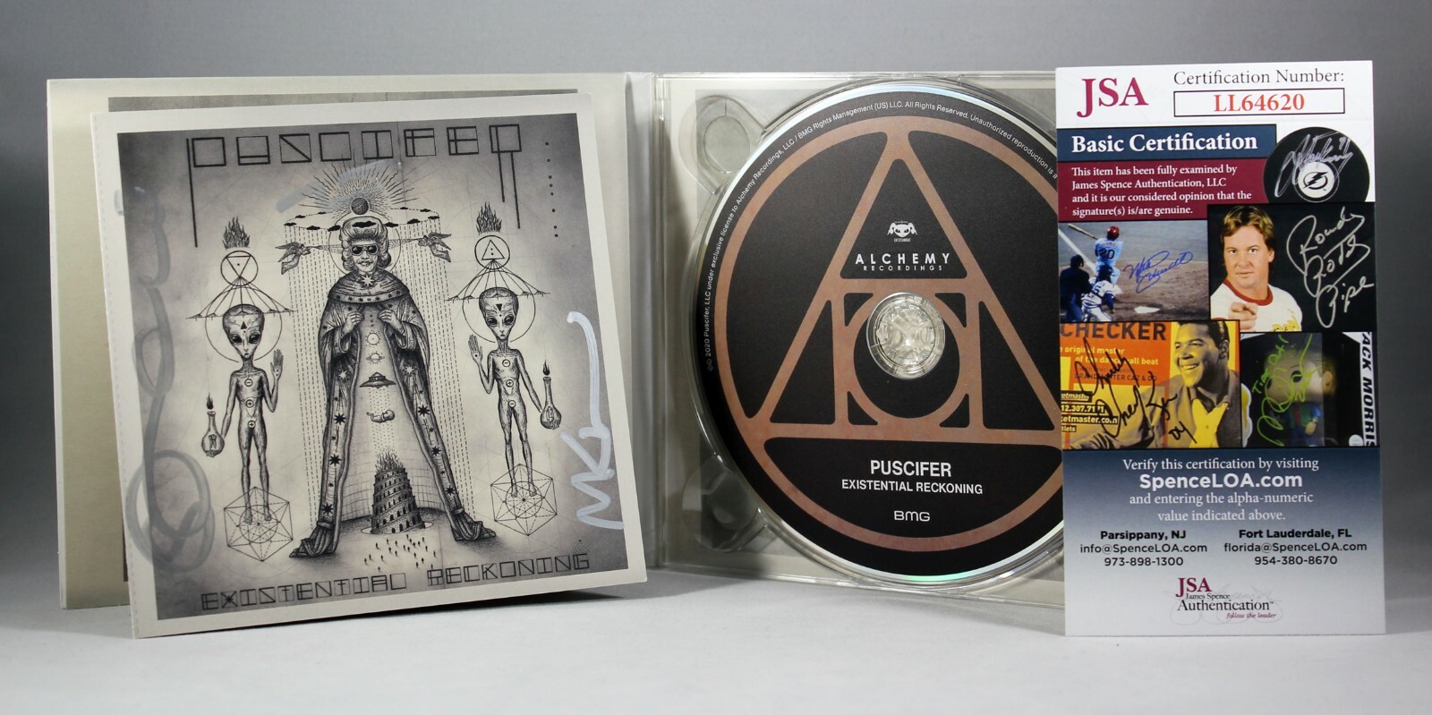 PUSCIFER SIGNED EXISTENTIAL RECKONING CD ALBUM AUTOGRAPH TOOL MAYNARD JSA COA
