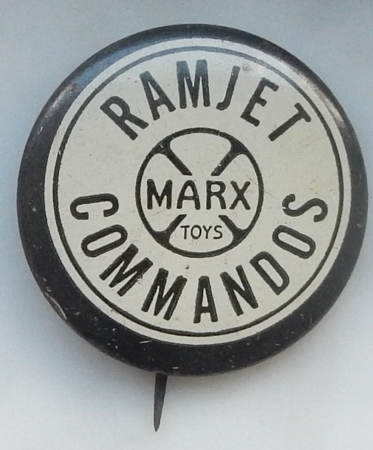 Vintage 1950s Ramjet Commandos Marx Toys Pinback Button  1\