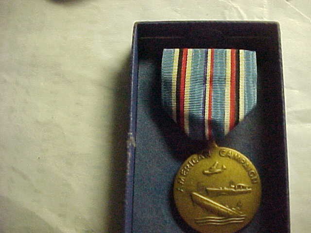WW 2 AMERICAN CAMPAIGN   MEDAL-with ribbon bar IN BOX