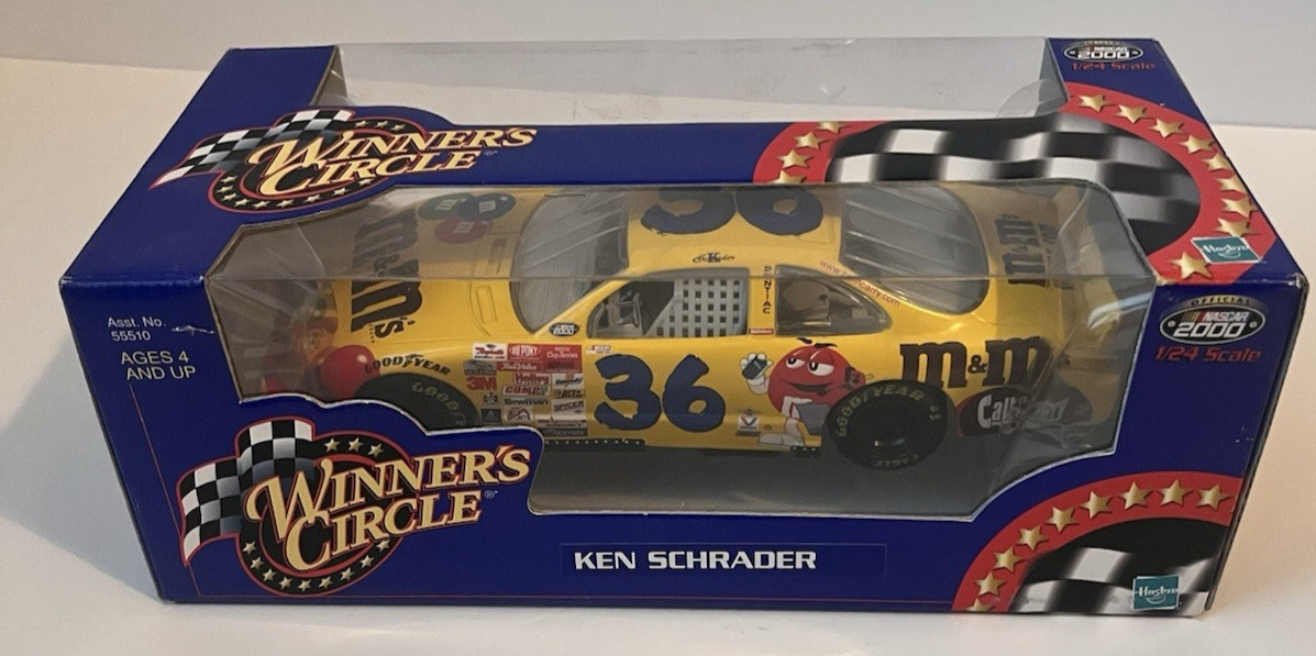 Nascar Ken Schrader 2000 Winner\'s Circle M&M #36 1/24 Scale Goodyear Hasbro Car