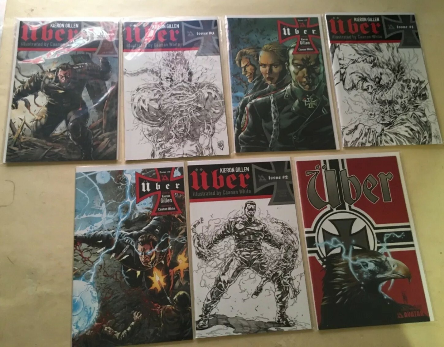 Uber Comic Lot of 7 #0-3 Variant Covers Kieron Gillen Caanan White