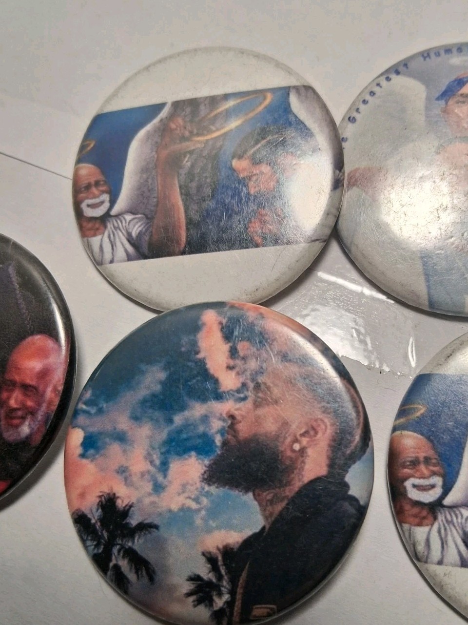 5 Vintage Nipsy Russell And Tupac Badge Button Pins