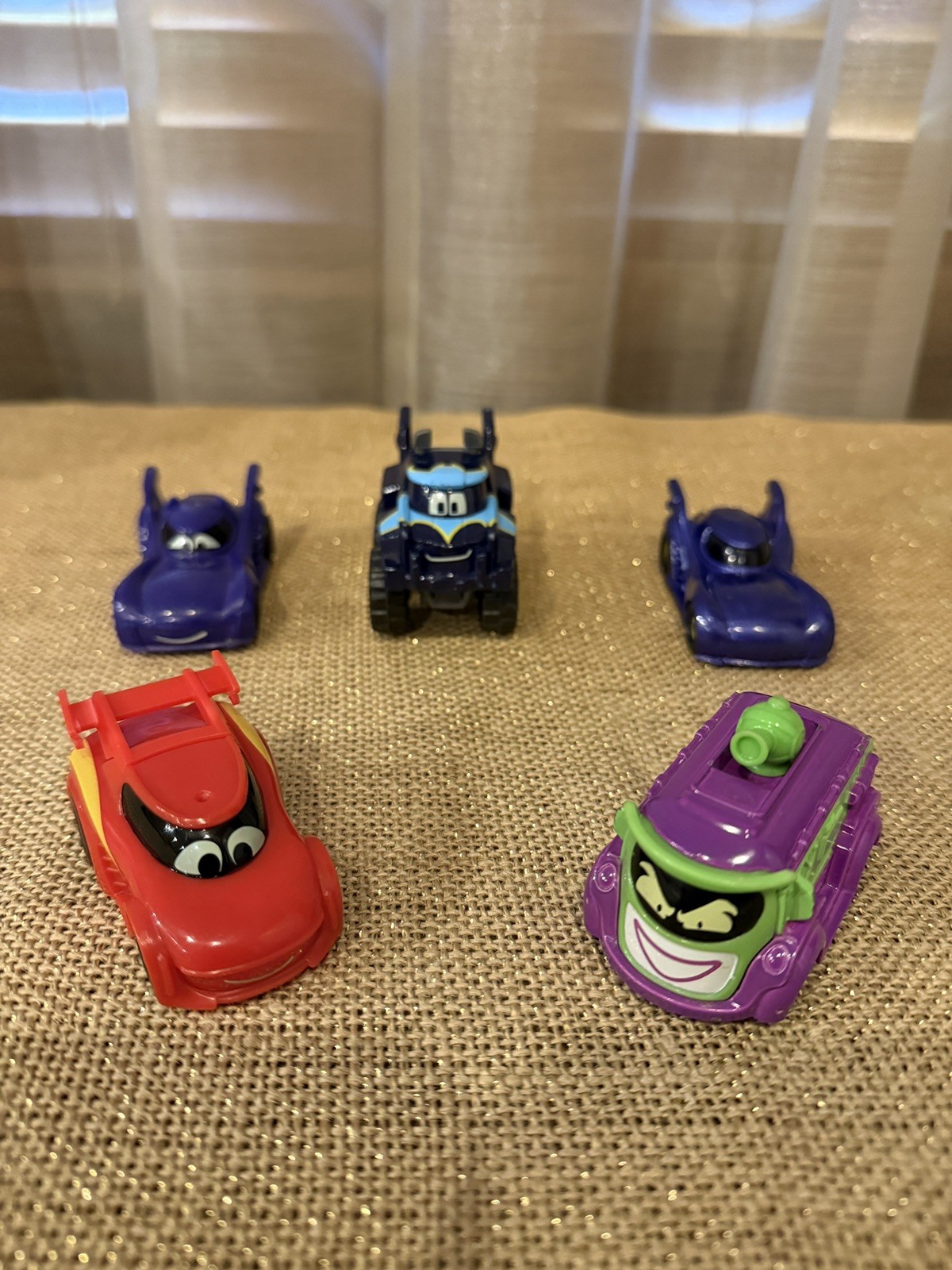 Buff, Bam, Prank & Redbird Fisher-Price DC Batwheels metal and plastic cars