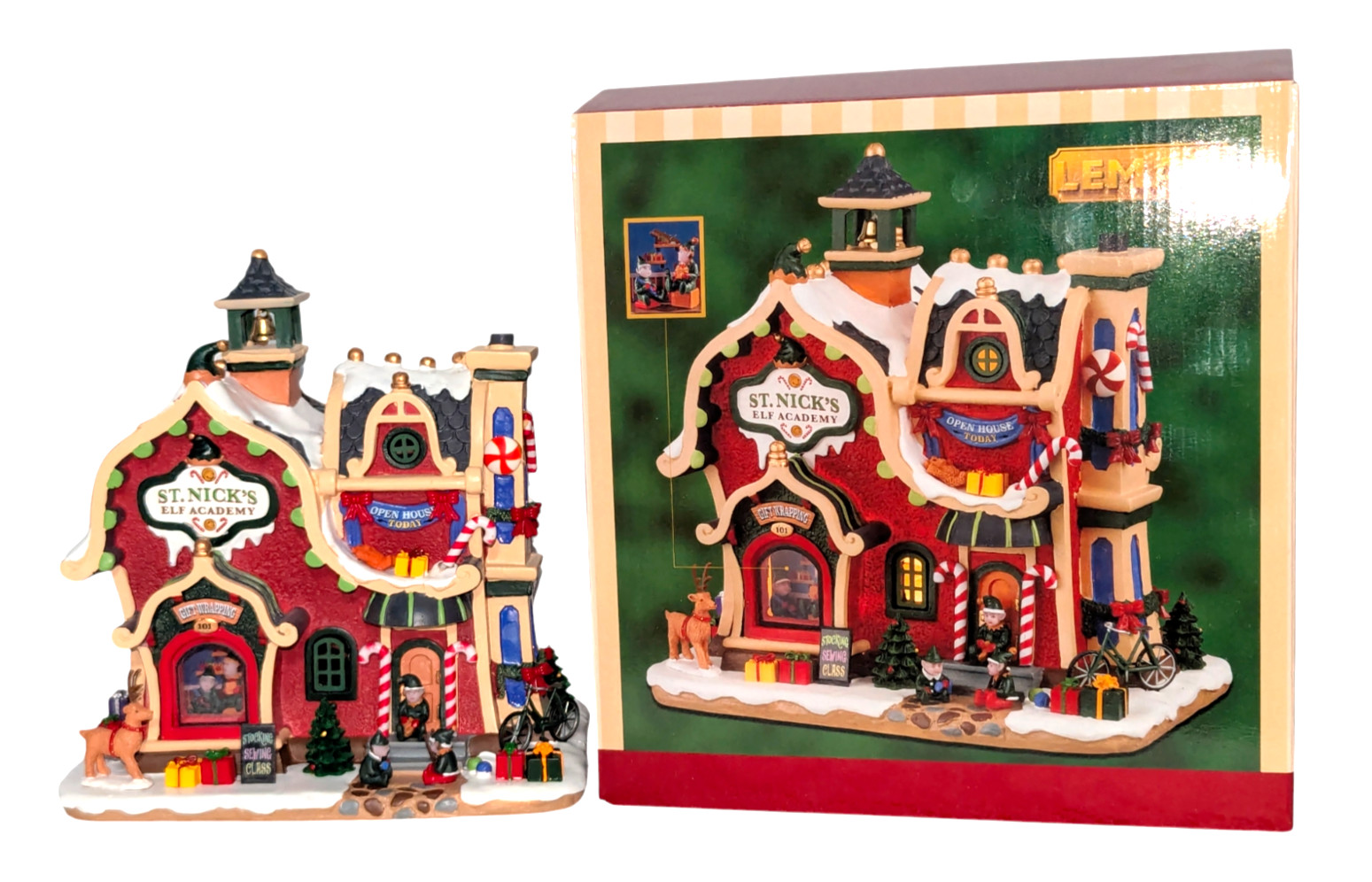 Lemax St Nicks Elf Academy Christmas Village Elves School Learning Center Retire