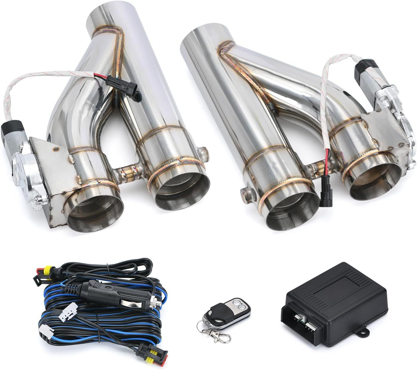 2PCS  Universal 3 Inch Stainless Steel Exhaust Pipe Kit