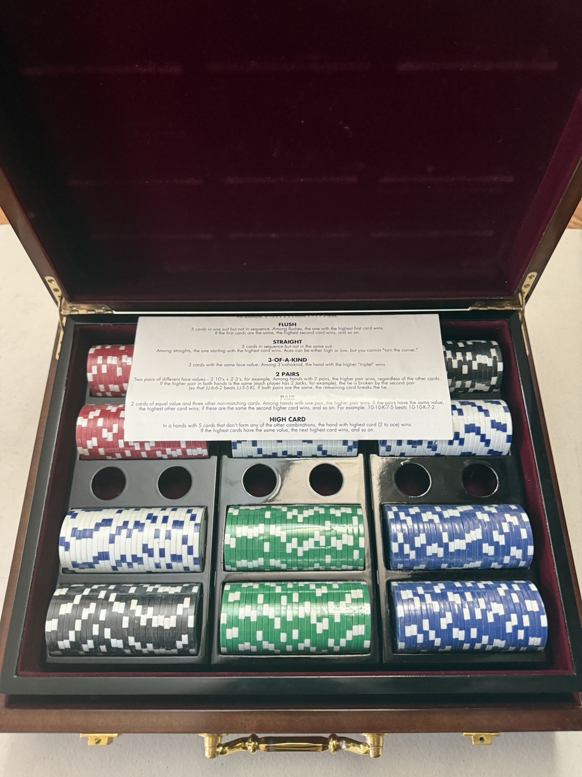 🍀🍀NEW 500 Pc Custom Poker Chip Set With Solid Wood Case🍀🍀