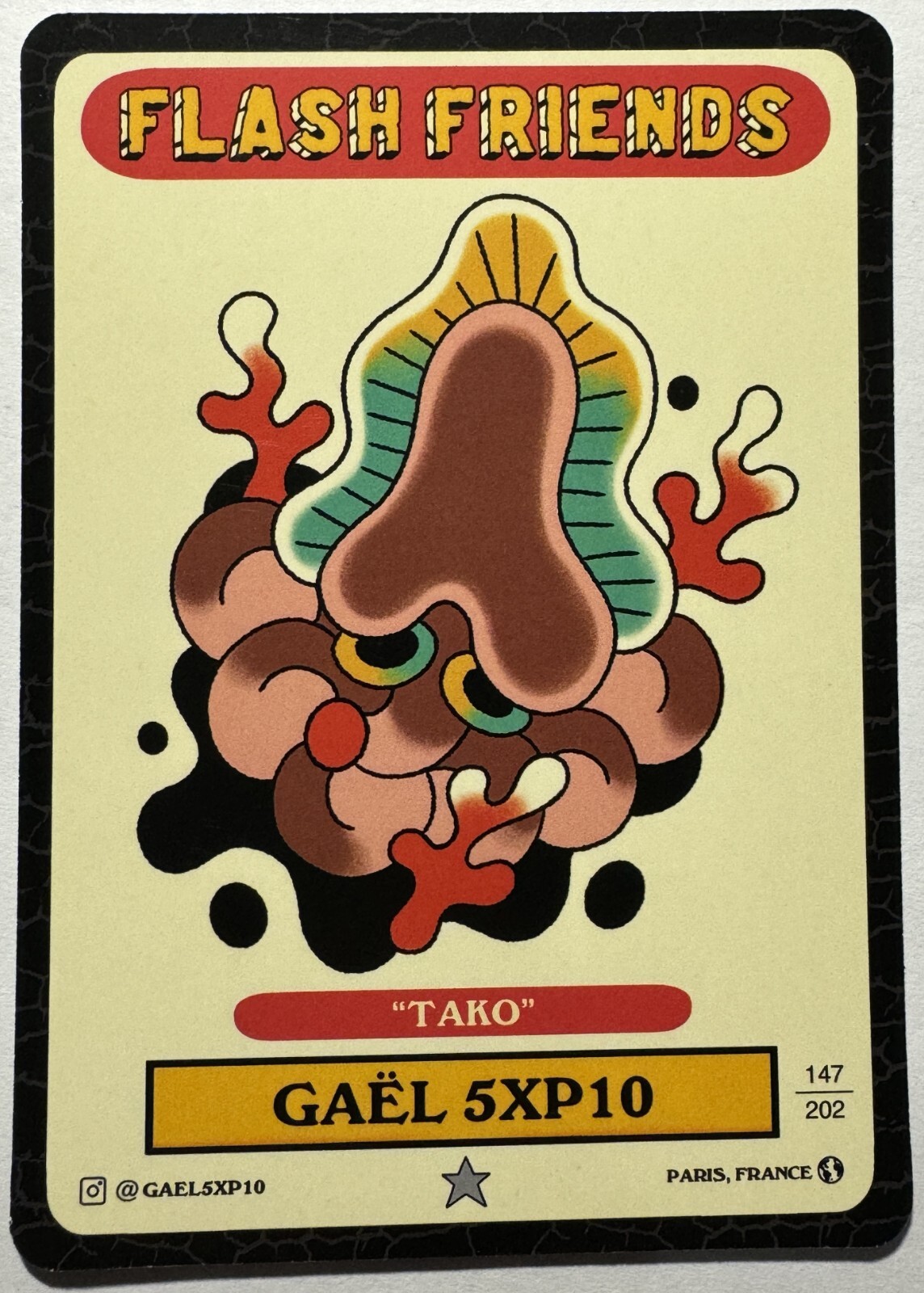 Flash Friends Series 2 Tattoo Art Trading Card GAEL 5XP10 TARO ALIEN MONSTER 147