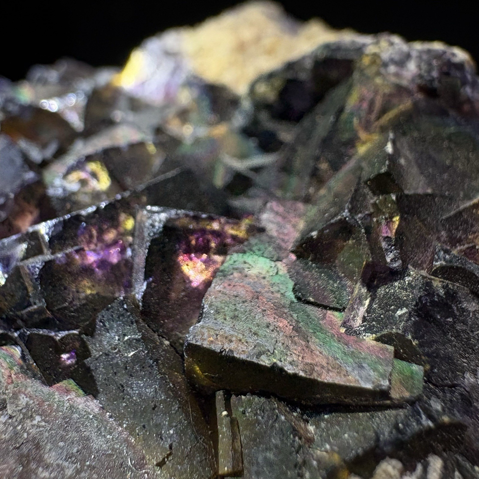 Natural Phantom Fluorite with Rainbow Iridescence Specimen Raw Mineral China A88