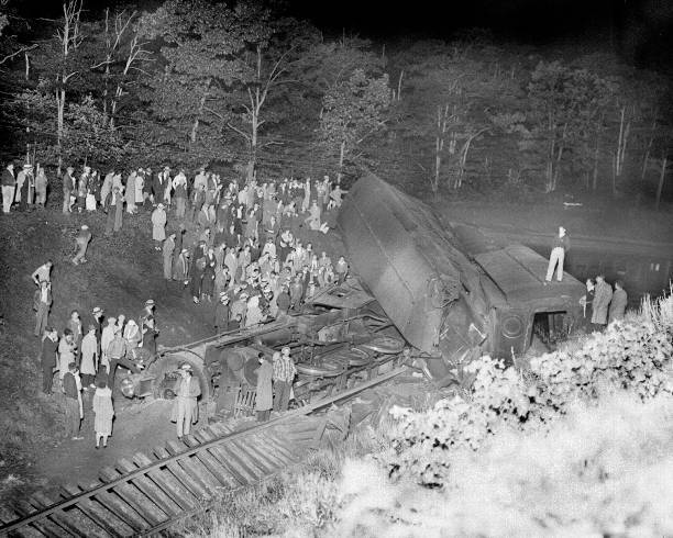 Long Island Railroad train acccident Excessive speed on part of su .. Old Photo