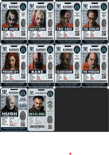 10 Card DC Universe Comics Blackgate Inmates Collection Rogues Villains Batman